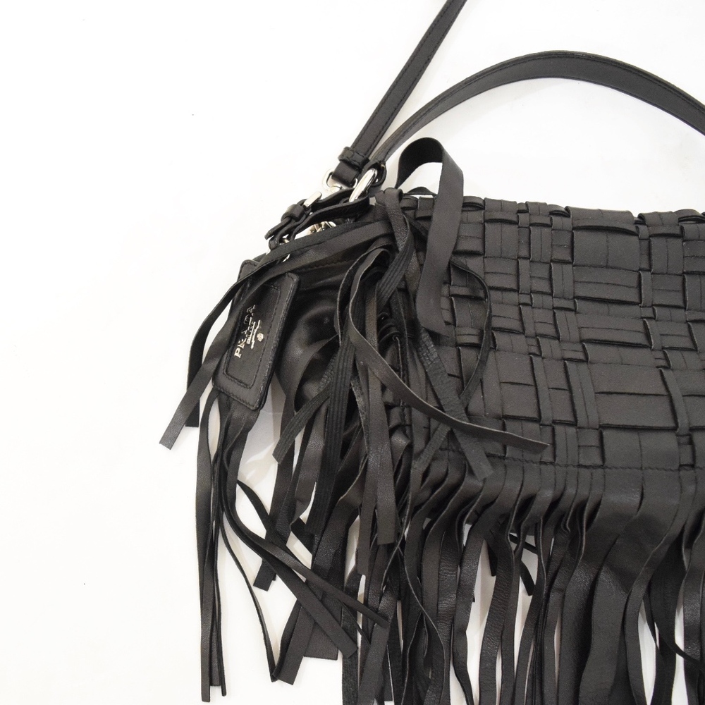 ❌SOLD❌Authentic PRADA Lace Leather Shoulder Bag - Picture 2 of 8